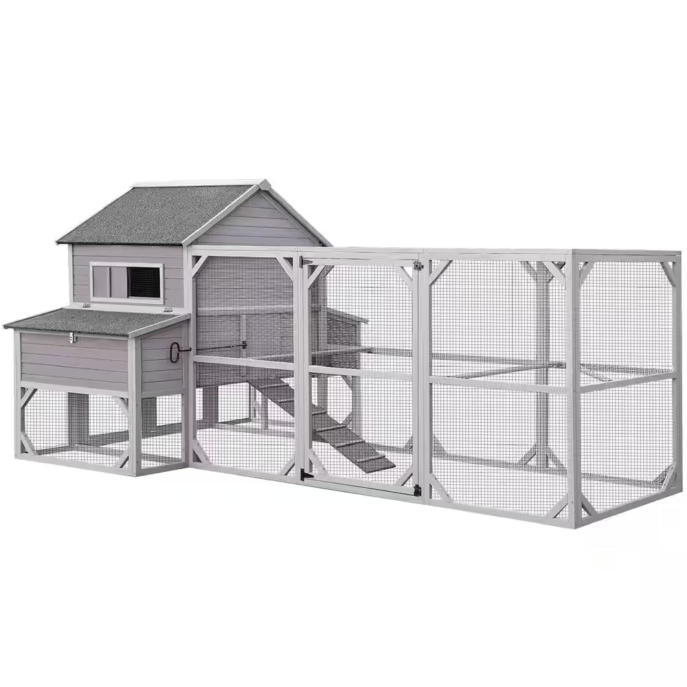 Large Chicken Coop with Run for 8-10 Chickens